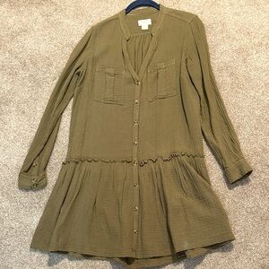 Anthropologie Maeve Khaki Dress